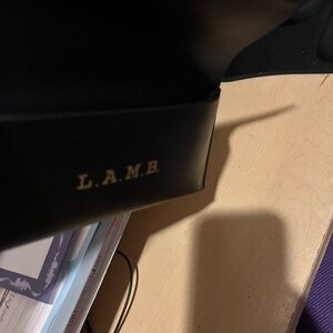 L.A.M.B. Faux leather with Gold Logo Accent eyeglass case(by Gwen Stefani)